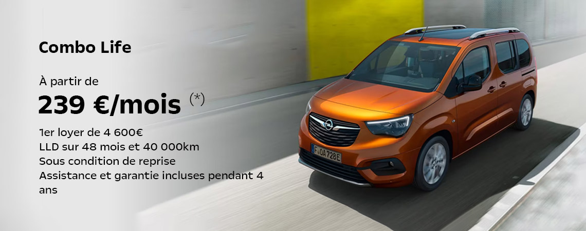 Opel Combo-e Life À partir de 199 €/mois