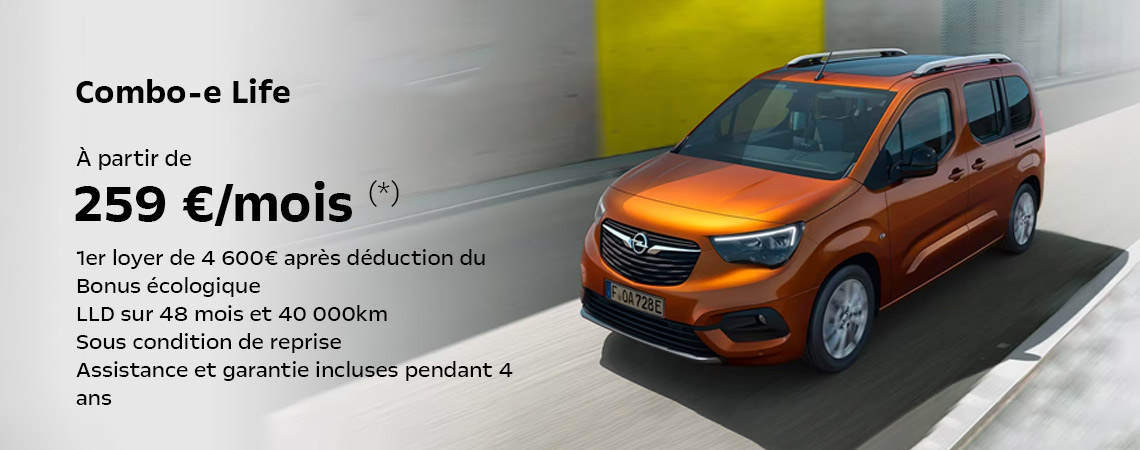 Opel Combo-e life À partir de 259€/mois