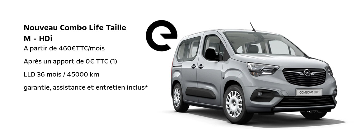 Opel Combo Life Taille M - HDi A partir de 460€TTC/mois