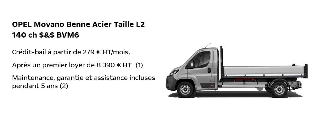 OPEL Movano Benne Acier Taille L2 140 ch S&S BVM6