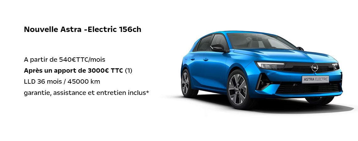 Opel Nouvelle Astra -Electric 156ch A partir de 540€TTC/mois