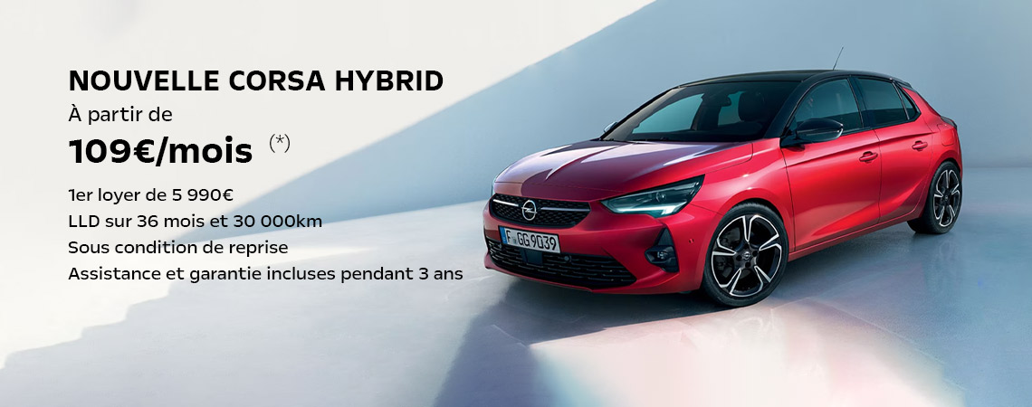 Opel Nouvelle Corsa Hybrid À partir de 109€/mois