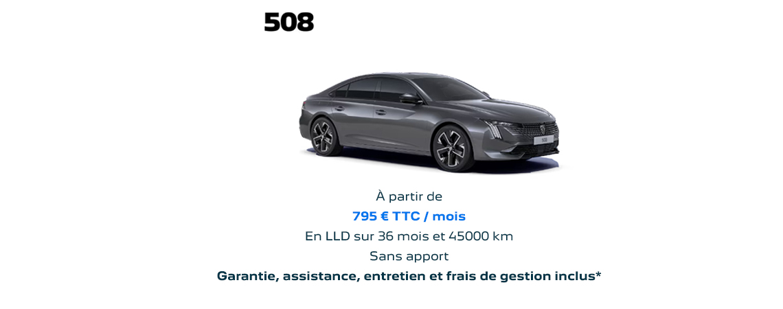 PEUGEOT 508 HYBRIDE RECHARGEABLE À PARTIR DE 795 € TTC/mois