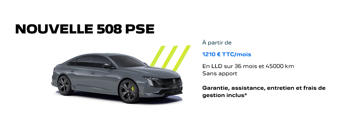 PEUGEOT 508 SW PSE HYBRIDE RECHARGEABLE À PARTIR DE 1210 € TTC/mois