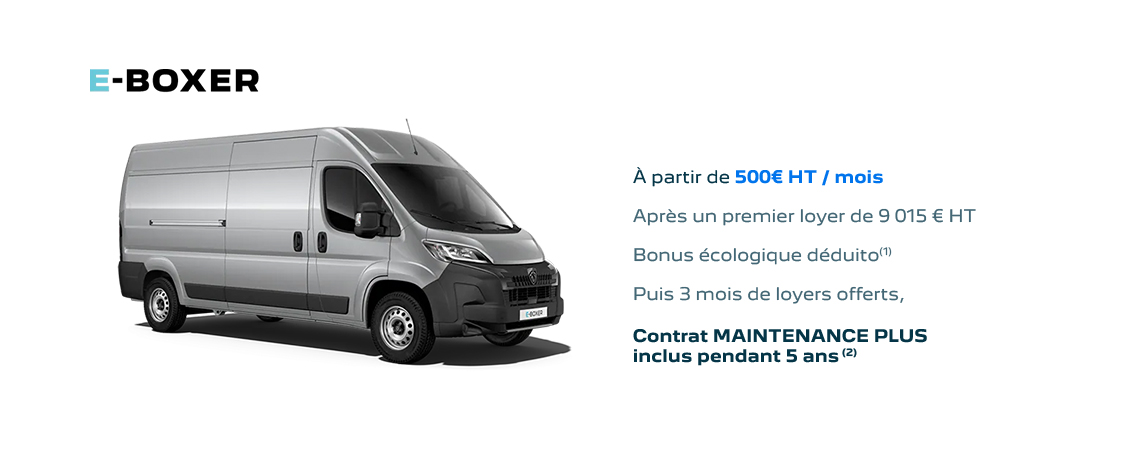 Peugeot e-Boxer à partir de 500€ HT/mois 