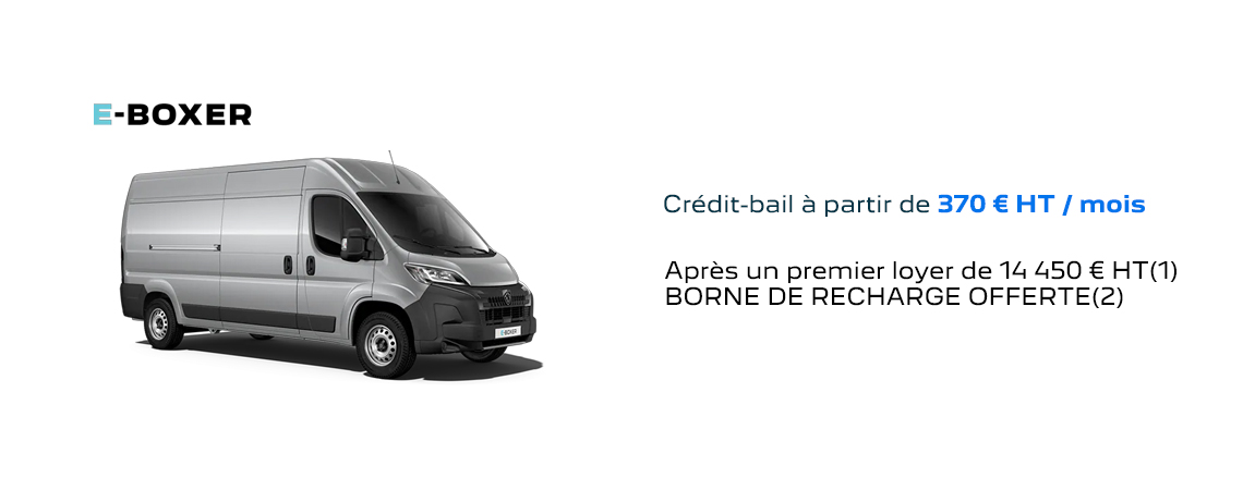 PEUGEOT e-BOXER Crédit-bail à partir de 370 € HT / mois