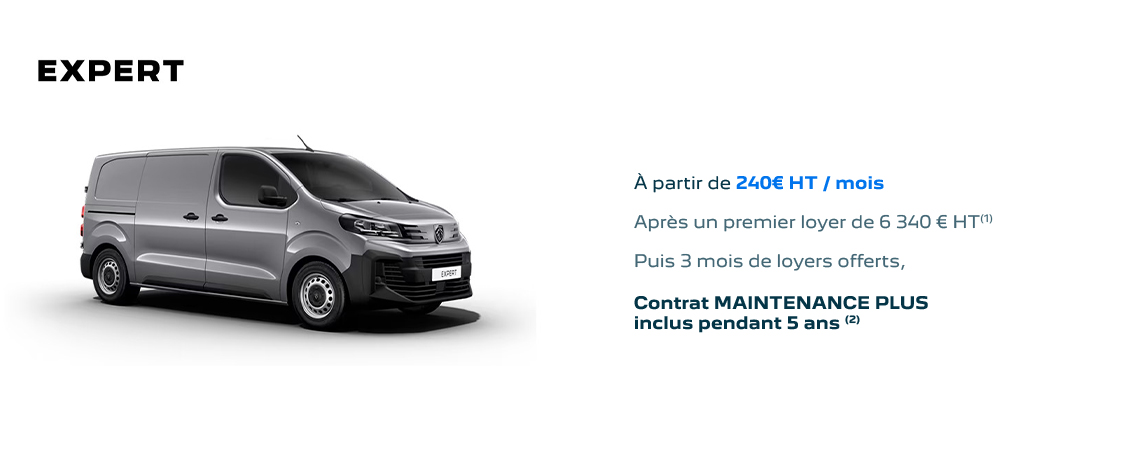 Peugeot Expert à partir de 240€ HT/mois