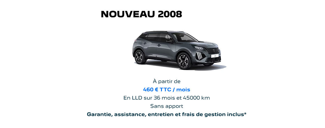 PEUGEOT NOUVEAU 2008 HYBRIDE À PARTIR DE 460 € TTC/mois