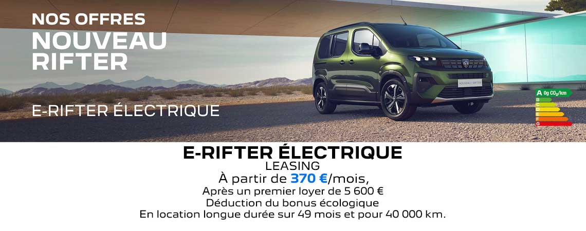 PEUGEOT NOUVEAU E-RIFTER TAILLE M ALLURE ÉLECTRIQUE