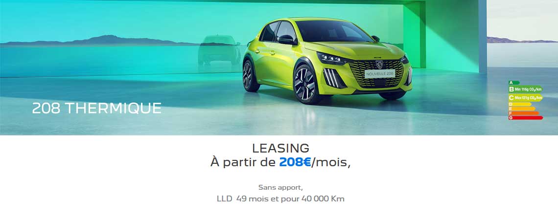 PEUGEOT NOUVELLE 208 THERMIQUE À PARTIR DE 208 €/mois
