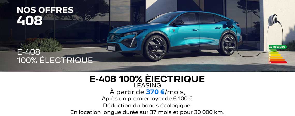 PEUGEOT NOUVELLE E-408 100% ELECTRIQUE