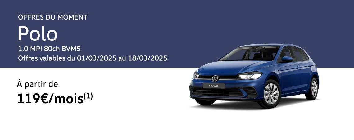 Polo 1.0 MPI 80ch BVM5 À partir de 119 €/mois