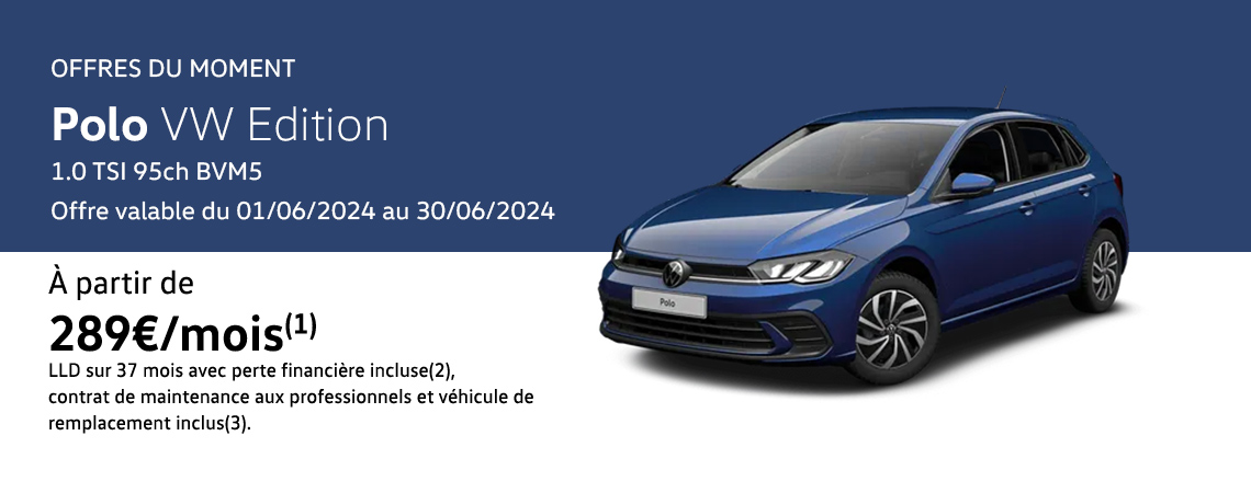Polo VW Edition 1.0 TSI 95ch BVM5 À partir de 289€/mois