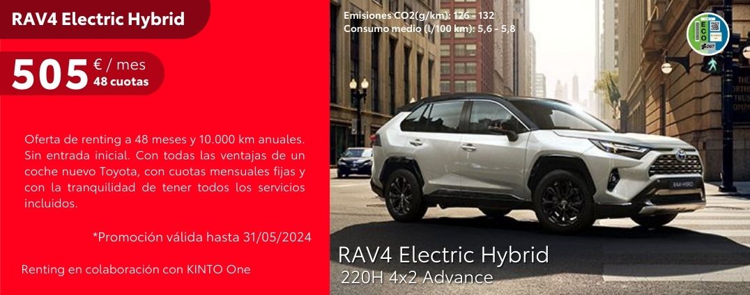RAV4 Hybrid 220H 505€/mes*