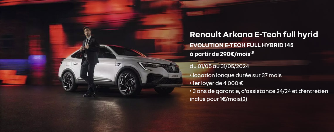 Renault Arkana E-Tech full hybride à partir de 290€/mois