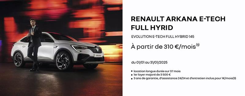 Renault Arkana E-Tech full hybride à partir de 310 €/mois