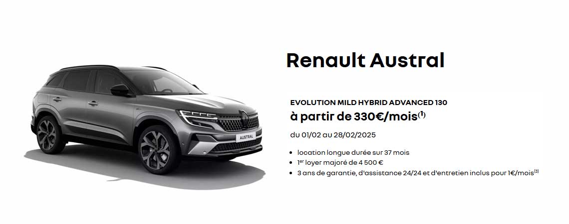 Renault Austral à partir de 330 €/mois