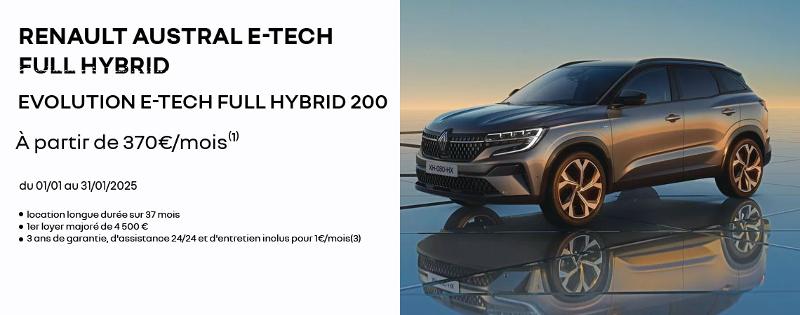 Renault Austral E-Tech full hybrid à partir de 370 €/mois