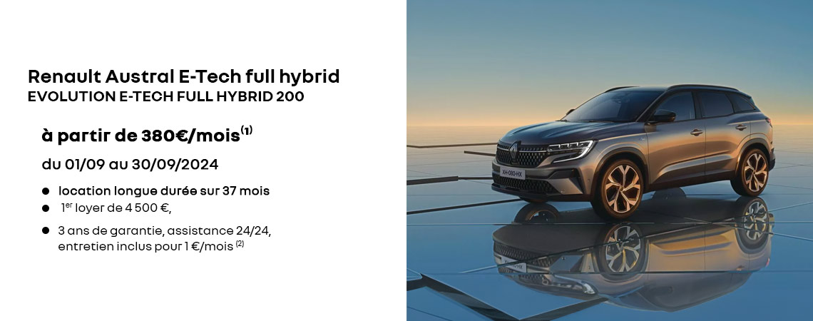 Renault Austral E-Tech full hybrid à partir de 380 €/mois