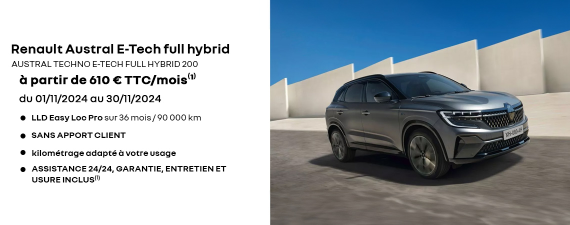 Renault Austral E-Tech full hybrid à partir de 610 € TTC/mois