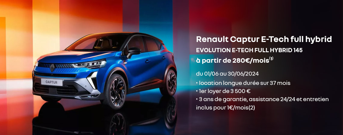 Renault Nouveau Captur E-Tech full hybrid à partir de 280€/mois