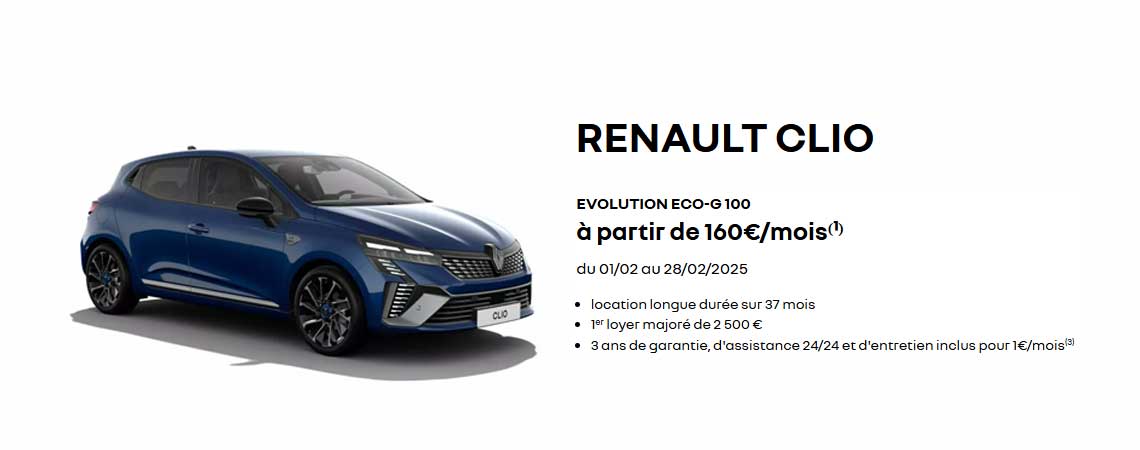 RENAULT CLIO à partir de 160 €/mois