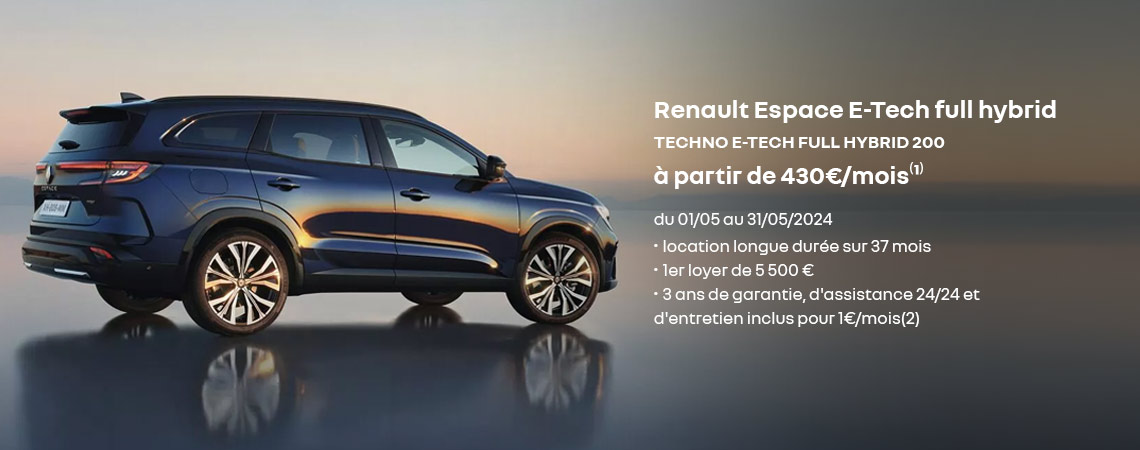 Renault Espace E-Tech Full Hybrid 200 à partir de 430€/mois