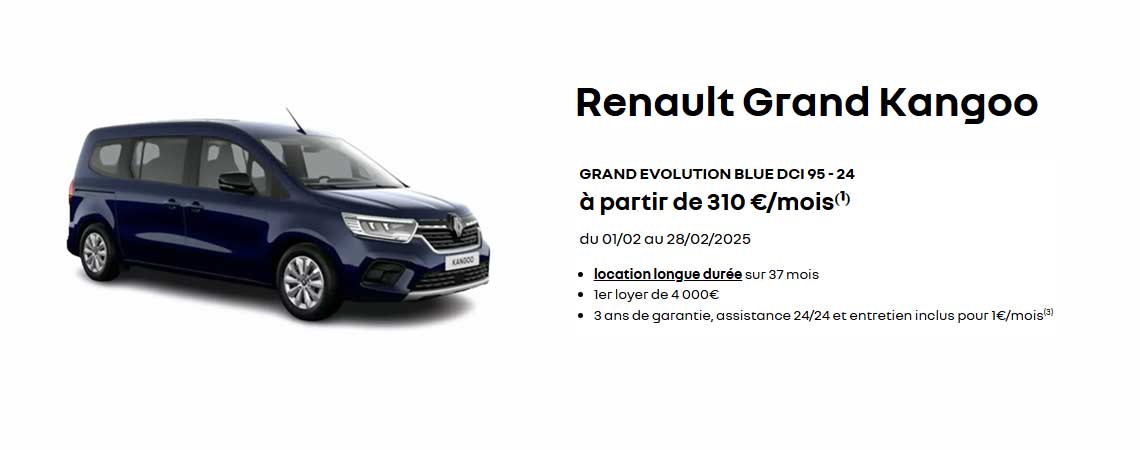 Renault Grand Kangoo à partir de 310 €/mois