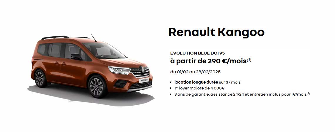 Renault Kangoo à partir de 290 €/mois