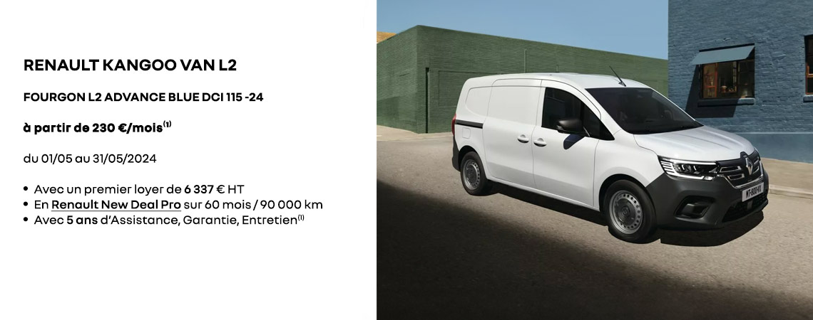 Renault Kangoo Van L2 à partir de 230€/mois