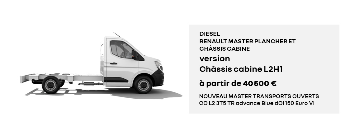 Renault Master Plancher et Châssis Cabine à partir de 40500 € 