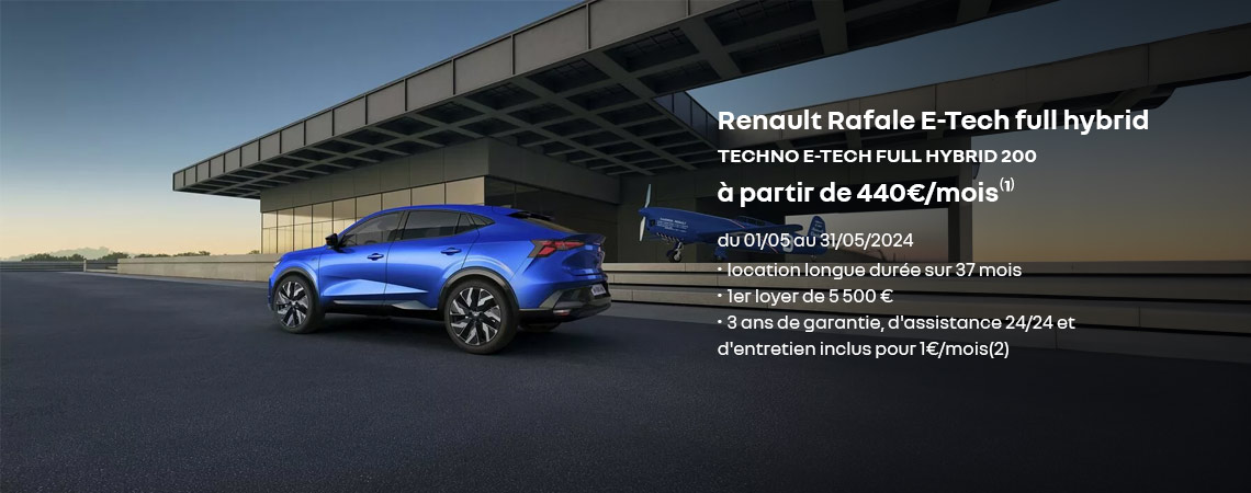 Renault Rafale E-Tech full hybrid à partir de 440€/mois