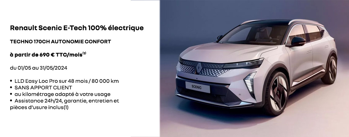 Renault Scenic E-Tech 100% électrique à partir de 690€/mois