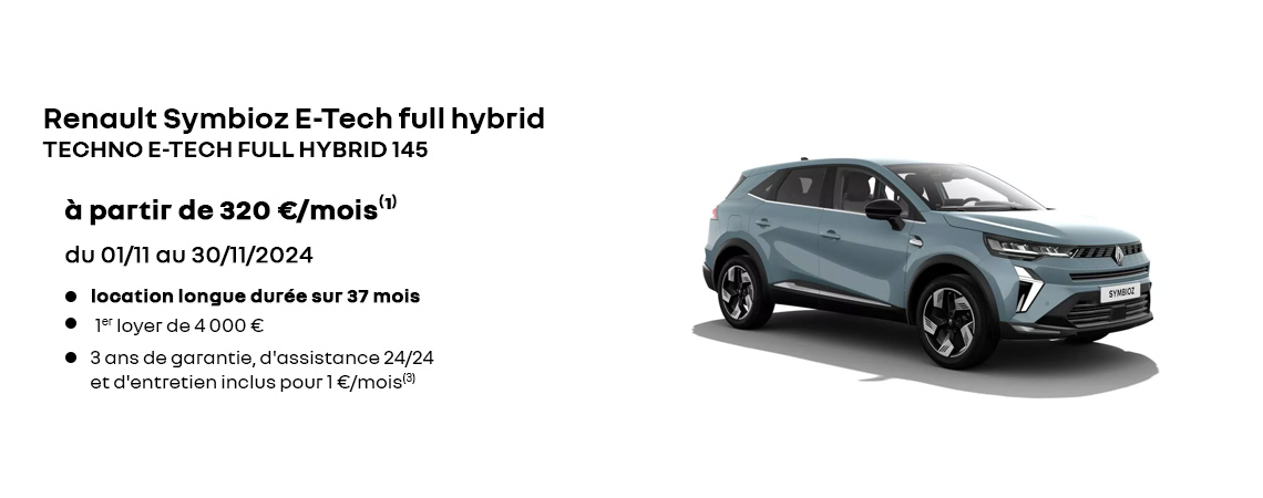 Renault Symbioz E-Tech full hybrid  à partir de 340 €/mois