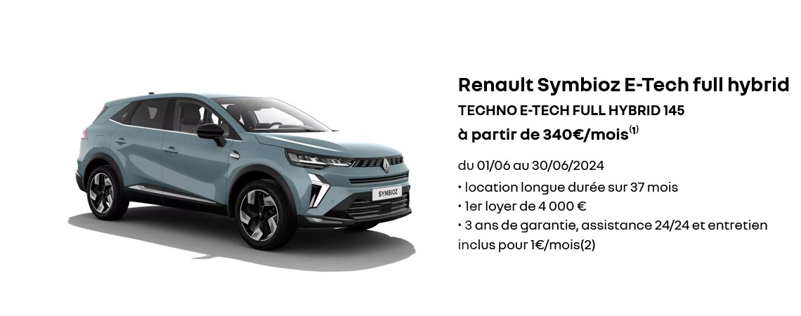 Renault Symbioz E-Tech full hybrid  à partir de 340€/mois