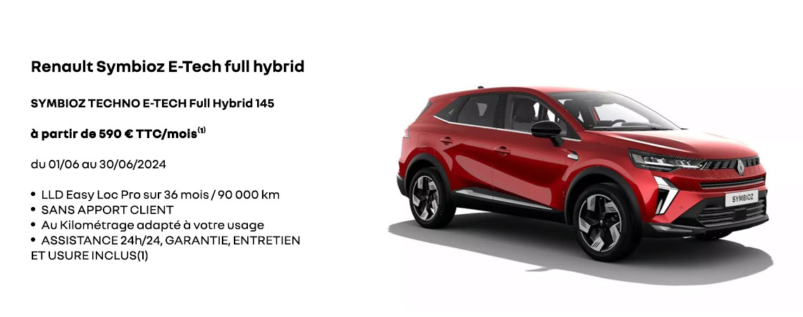 Renault Symbioz E-Tech full hybrid à partir de 590 € TTC/mois