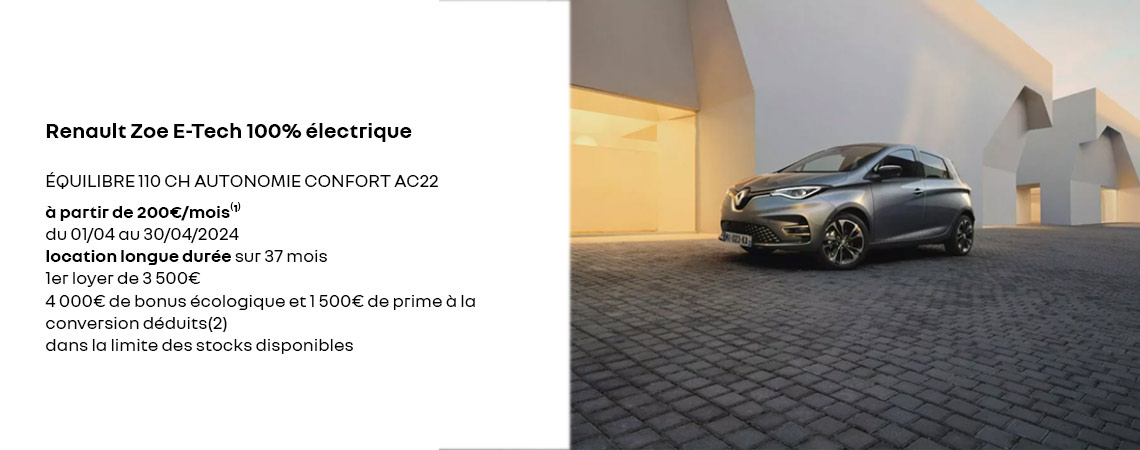 Renault Zoe E-Tech 100% Électrique à partir de 200€/mois