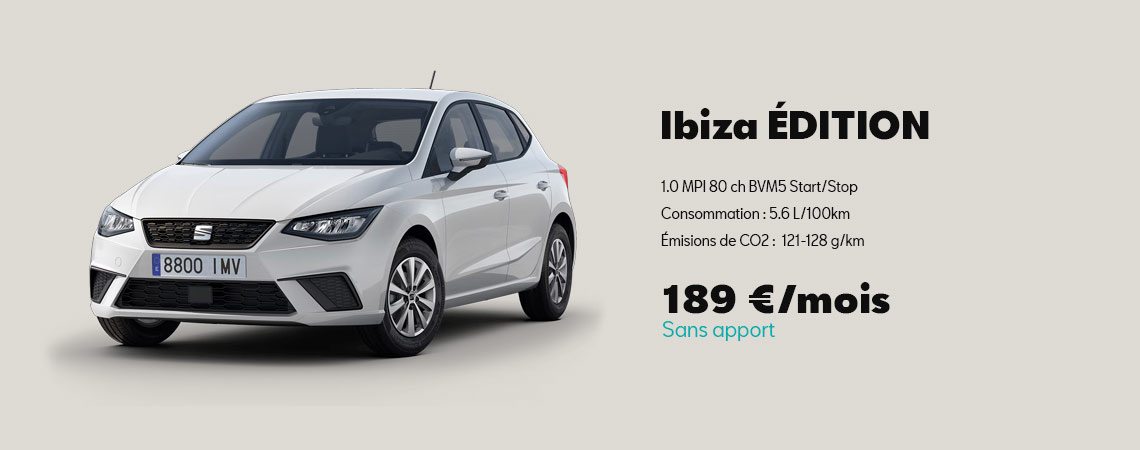 Seat Ibiza ÉDITIONE à partir de 189 €/mois