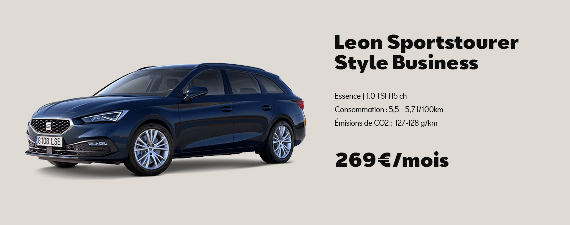 Seat Leon Sportstourer Style Business 1.0 TSI 110 CH á partir de 269 €/mois