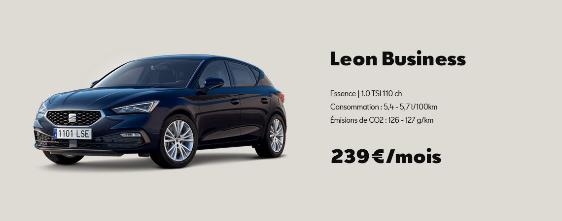 Seat Leon Style Business 1.0 TSI 110 CH à partir de 239 €/mois 