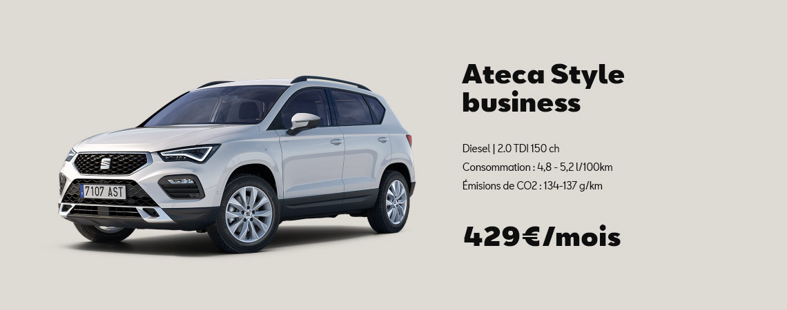 Seat Nouvelle Ateca Style Business á partir de 429 €/mois