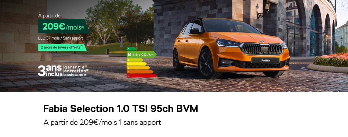 SKODA FABIA SÉLECTION 1.0 TSI 95CH BVM