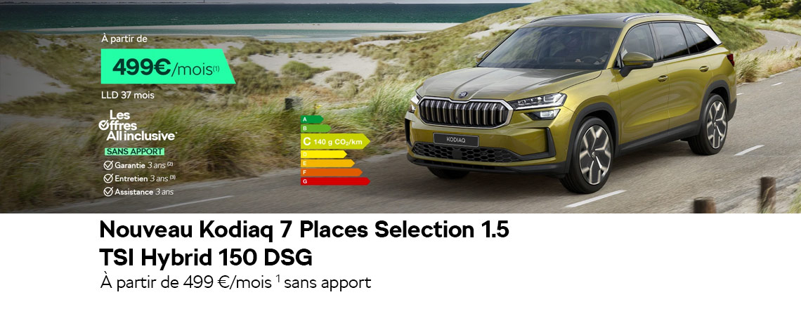 NOUVEAU KODIAQ 7 PLACES SÉLECTION 1.5 TSI HYBRID 150 DSG