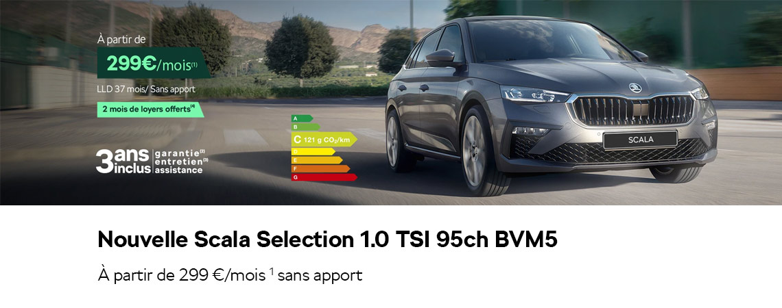 SKODA NOUVELLE SCALA SÉLECTION 1.0 TSI 95CH BVM5