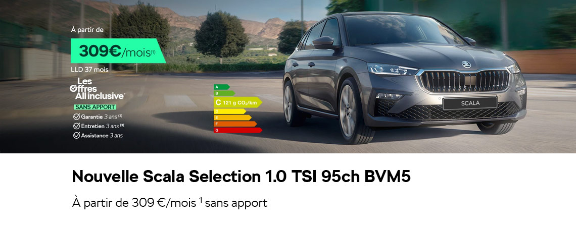 SKODA NOUVELLE SCALA SÉLECTION 1.0 TSI 95CH BVM5