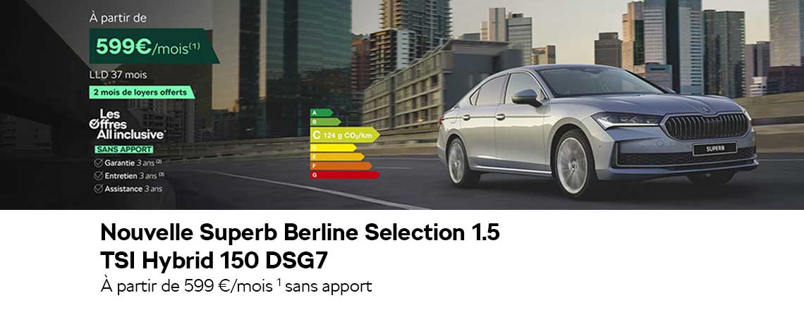 SKODA NOUVELLE SUPERB BERLINE SÉLECTION 1.5 TSI HYBRID 150 DSG