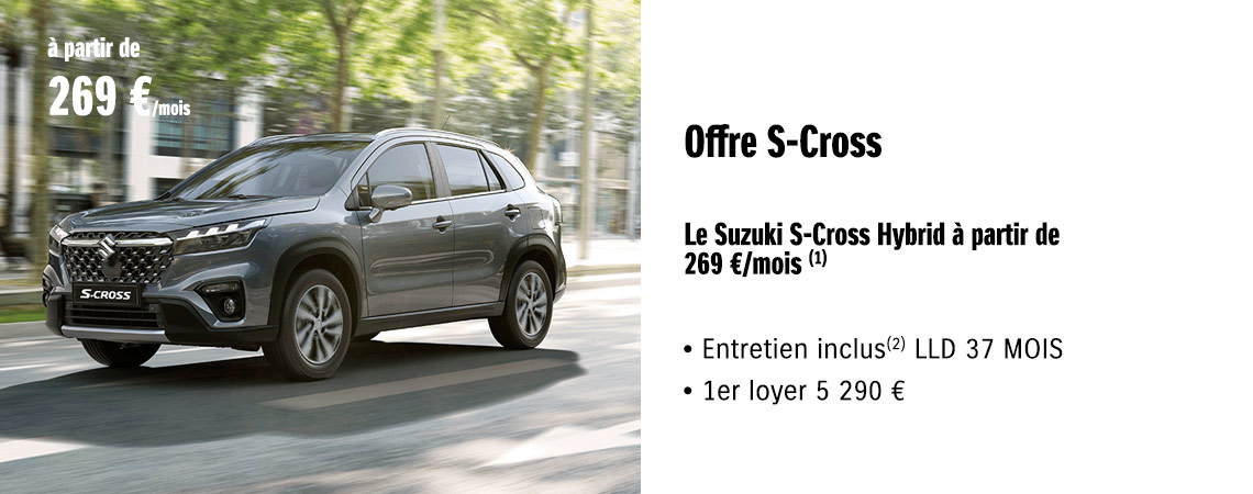 Suzuki S-Cross Hybrid à partir de 269 €/mois 