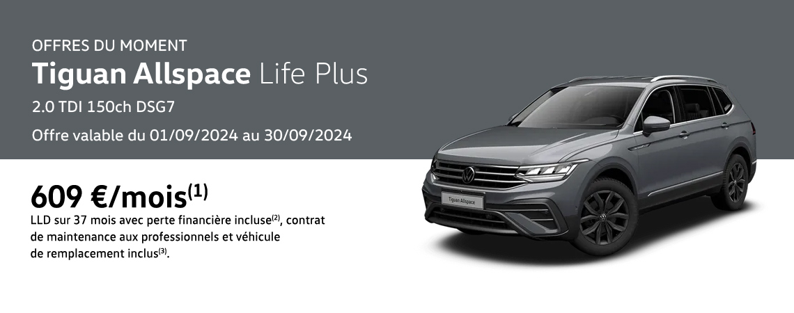 Tiguan Allspace Life Plus 2.0 TDI 150ch DSG7 À partir de 609 €/mois