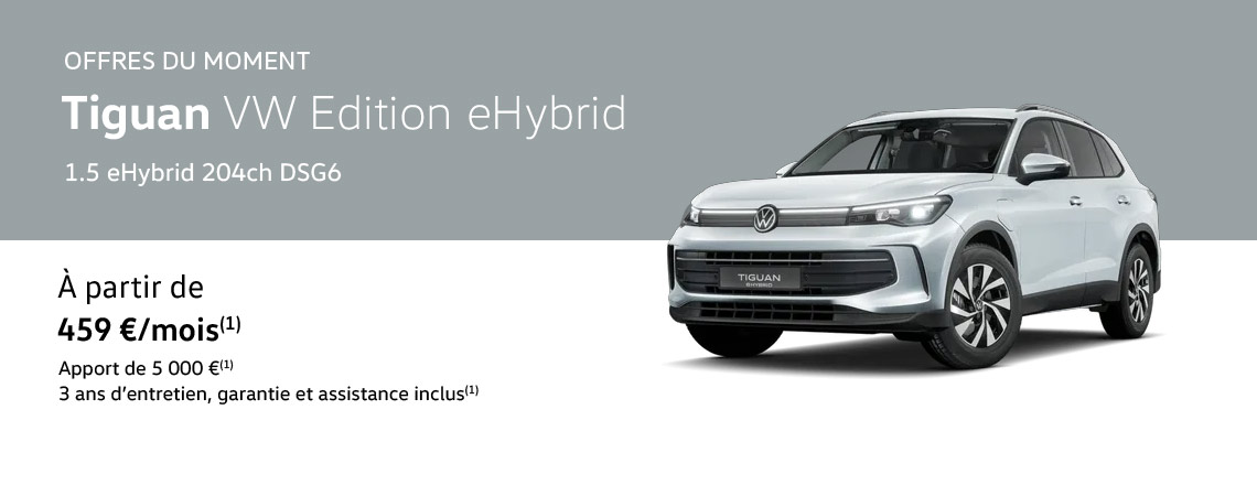 Tiguan VW Edition eHybrid à partir de 459€/mois