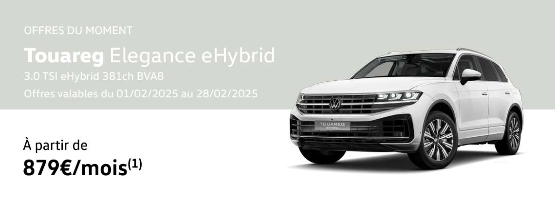 Touareg Elegance 3.0 TSI eHybrid 381ch BVA8 À partir de 879€/mois